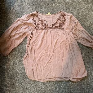 Kori Dusty Pink Embroidered Blouse